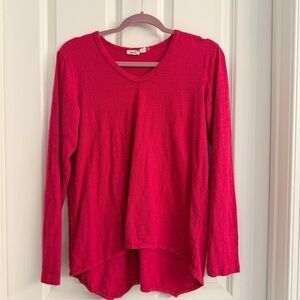 Wilt Hot Pink V-Neck Long Sleeve Top